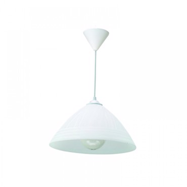 INLIGHT ΦΩΤΙΣΤΙΚΟ ΟΡΟΦΗΣ ΚΡΕΜΑΣΤΟ ΓΥΑΛΙΝΟ ΛΕΥΚΟ E27 Φ30x16cm 4409Β